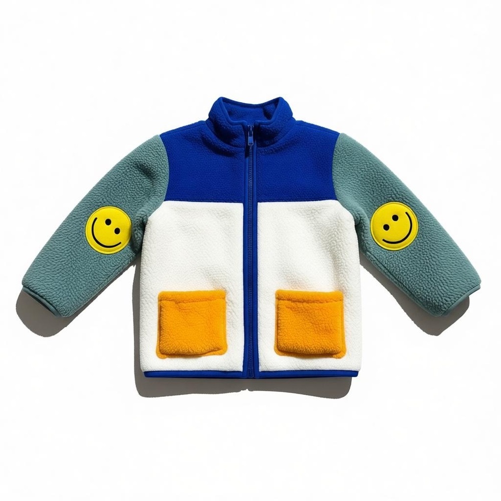 Old Navy Toddler Sherpa Jacket 2T | Smiley Patch Fleece | PERFECT FOR TWINS
